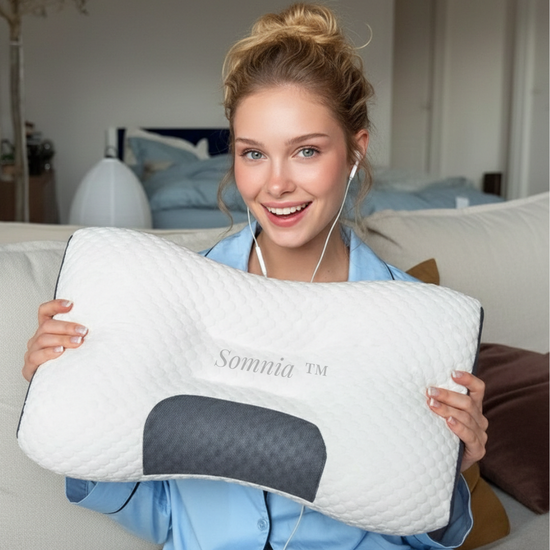 Somnia™ Almohada Ortopédica Ergonómica Cervical para Alineación de Columna y Descanso Profundo