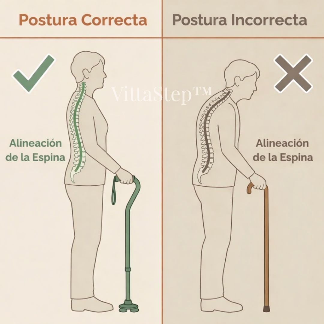 VittaStep™ Bastón Ortopédico Ergonómico Premium con Soporte 360° y linterna