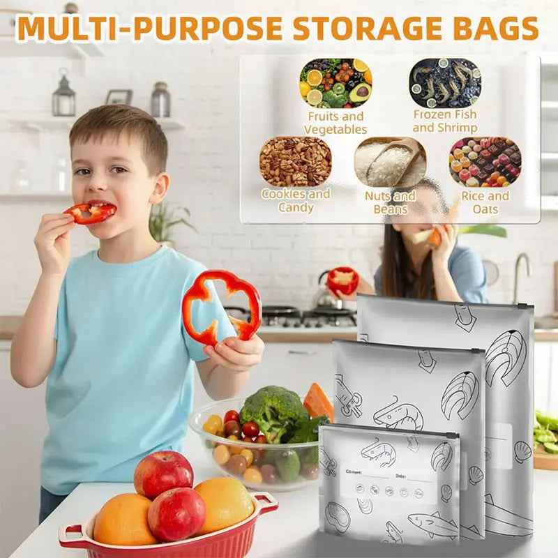 ⏰Buy 1 Get 1 Free 🧊 Reusable Upright Food Storage Bags for Fresher Food