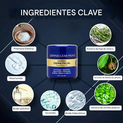 Elimina Escamas e Irritación en el Rostro y cuero cabelludo Masculino - Tratamiento Regenerativo 8 en 1