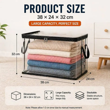 Heavy Duty Clear Storage Bags with Reinforced Handles 👍