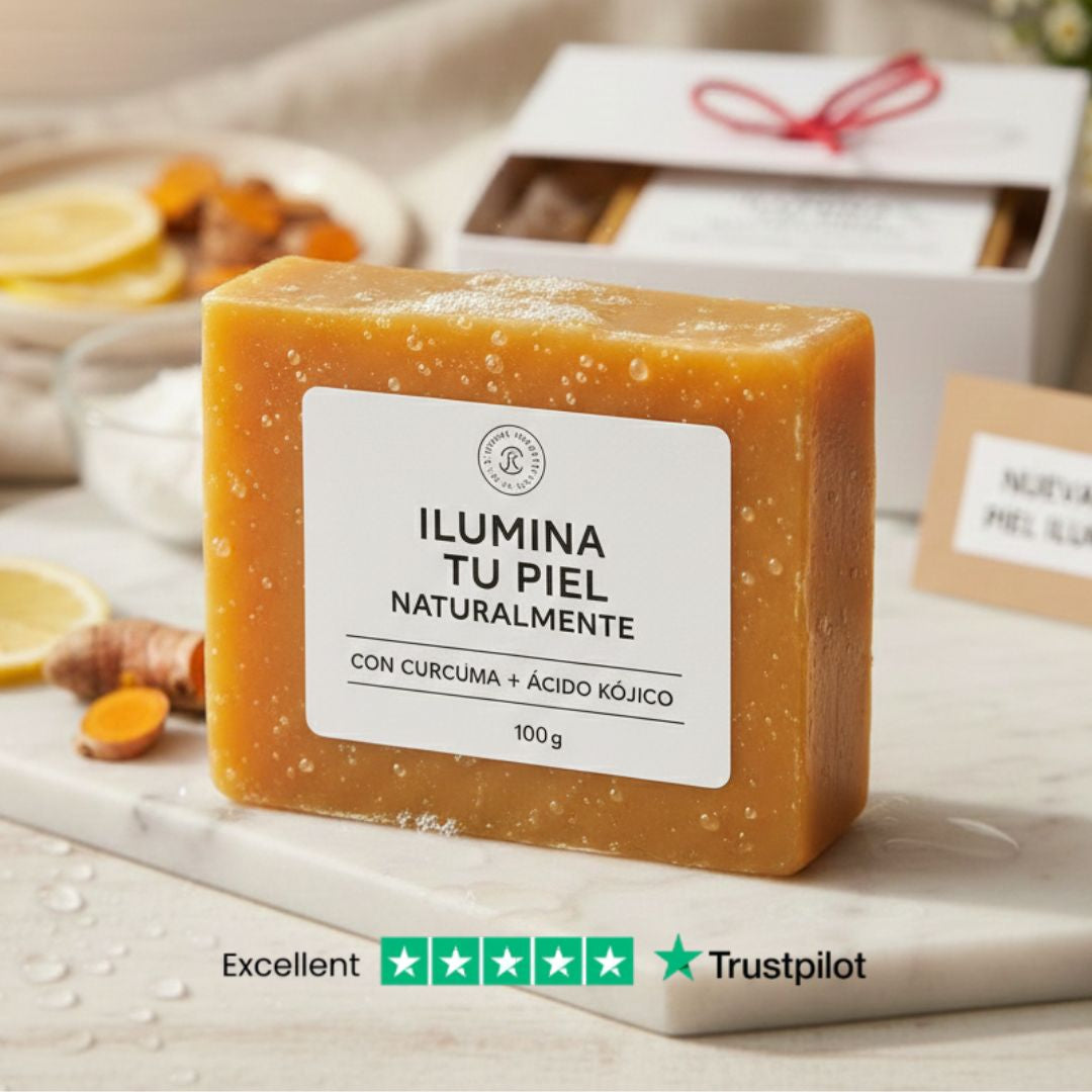 Glow Bar™ Ultra Blanqueador Natural – Jabón de Cúrcuma +  Ácido Kójico para Manchas Oscuras y Acné