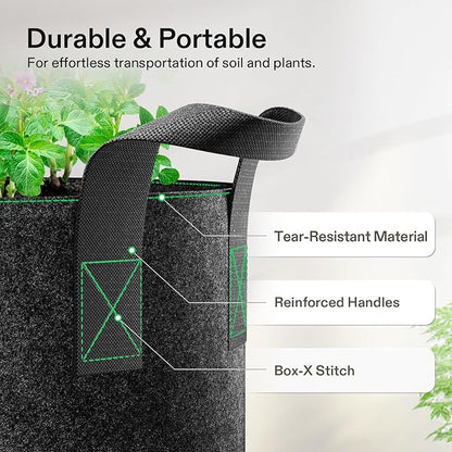 🌱 [UPGRADED] Heavy Duty Grow Bags - Say Goodbye to Root Rot!