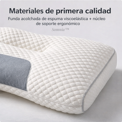 Somnia™ Almohada Ortopédica Ergonómica Cervical para Alineación de Columna y Descanso Profundo