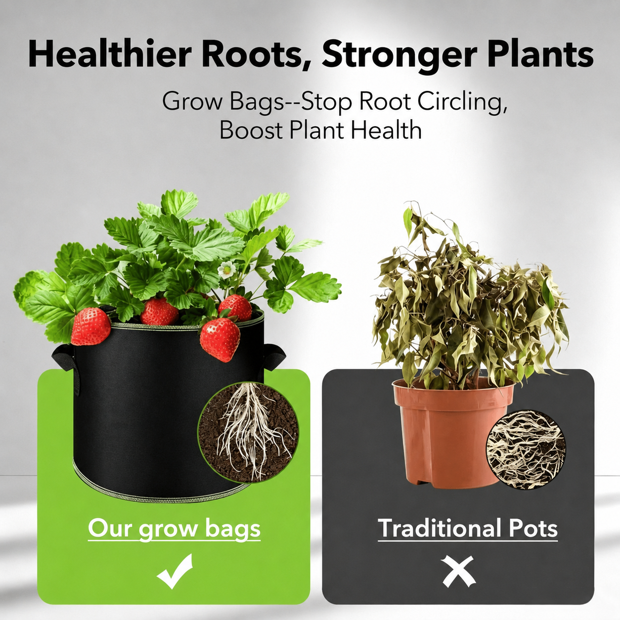 🌱 [UPGRADED] Heavy Duty Grow Bags - Say Goodbye to Root Rot!