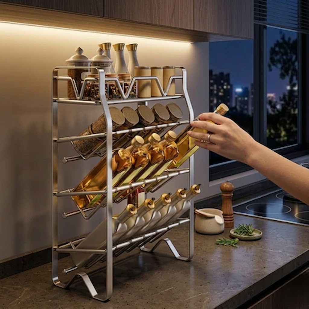 Multifunctional Stainless Steel Kitchen Storage Rack