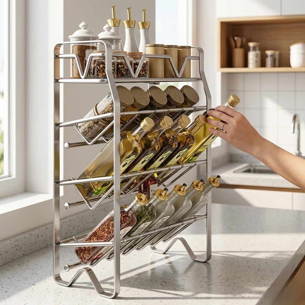 Multifunctional Stainless Steel Kitchen Storage Rack